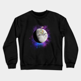 USA WOZ HERE trash on the moon Crewneck Sweatshirt